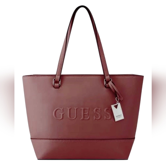 Guess "Artemis" Large Maroon Tote Purse - Picture 1 of 9